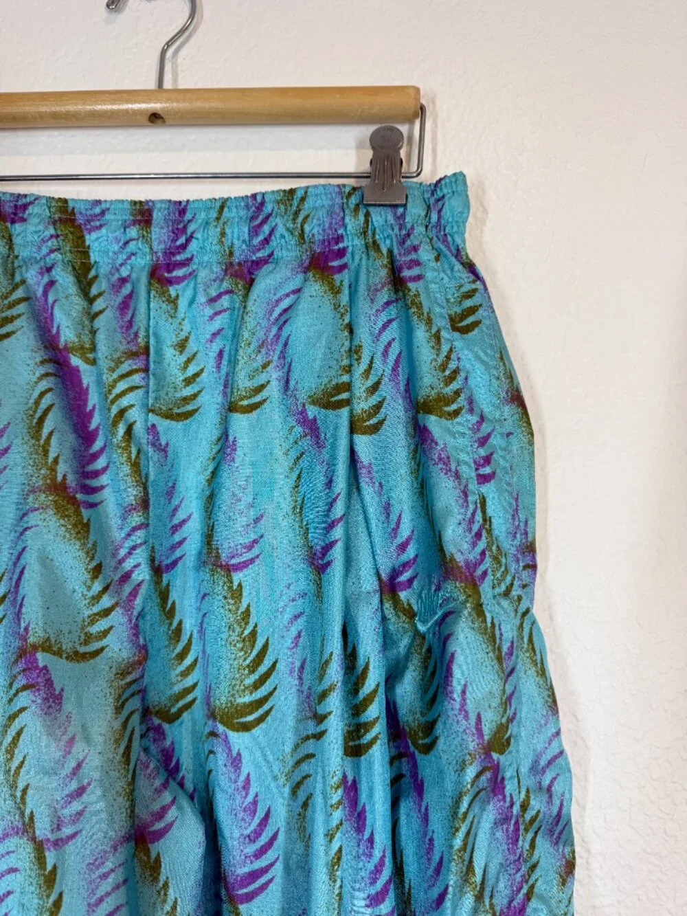 Vintage Nike Elite 90s Pants Baggy Joggers Medium Blue Abstract Print 80s Retro